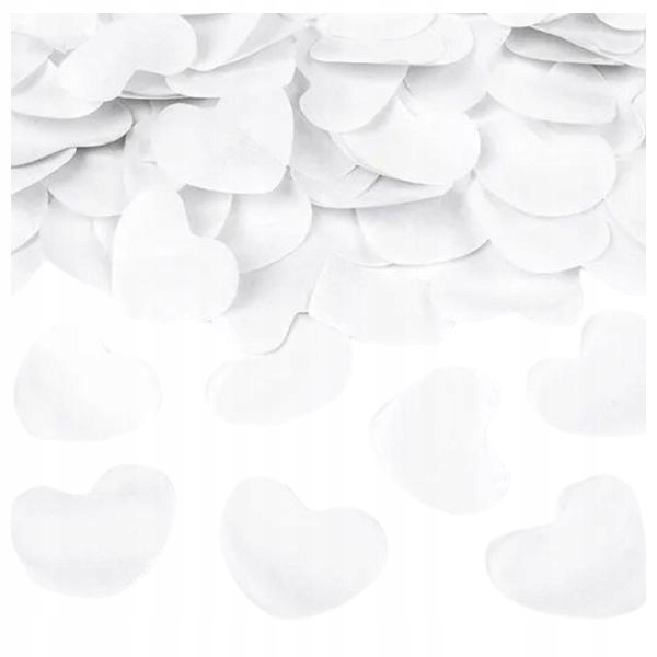 Tuby strzelające konfetti białe serca serduszka wesele ślub 60cm 1 sztuka Kod producenta TUKW60