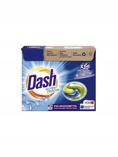 Levně 2x Kapsle na praní Dash Alpen Frische 3v1 18 ks