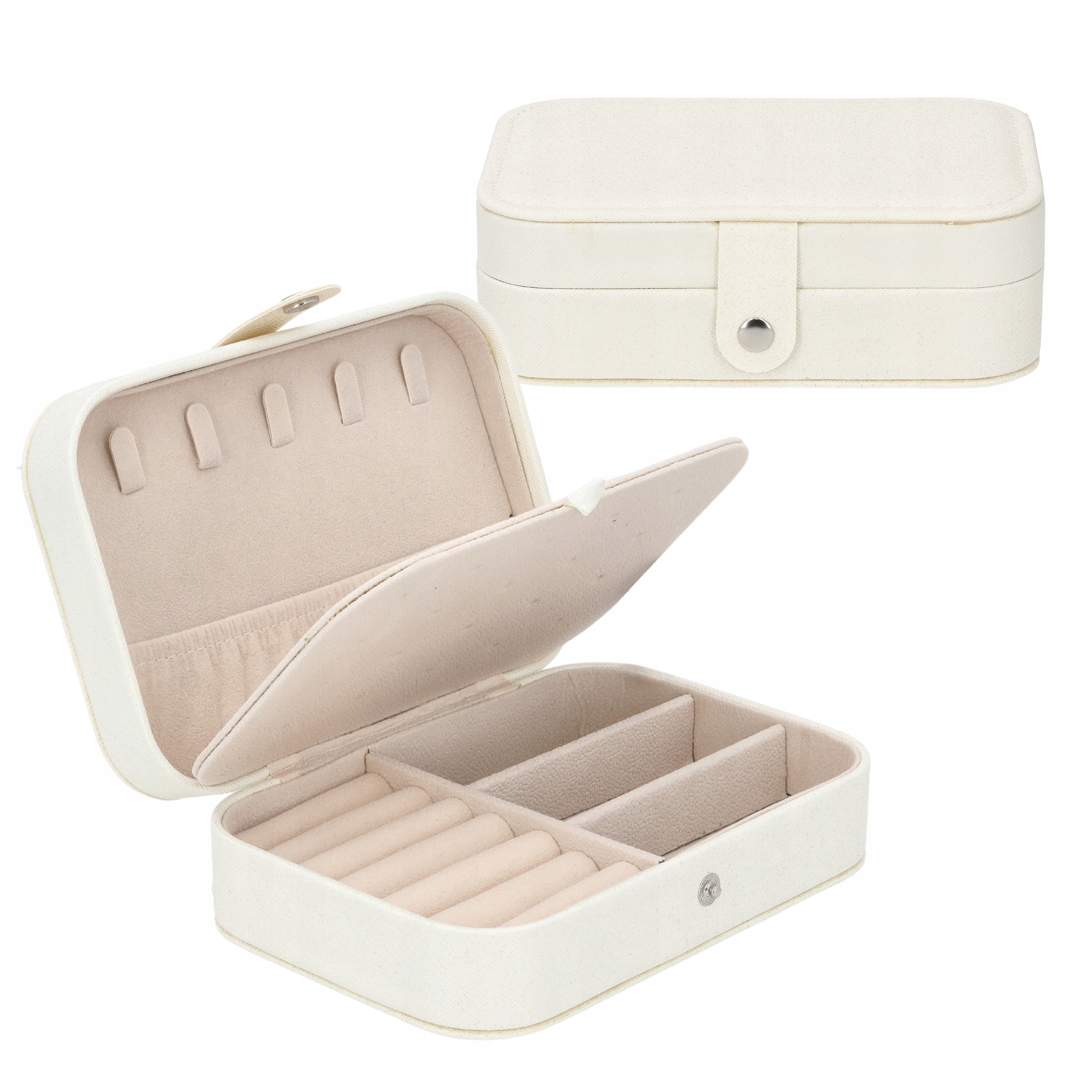 SZKATUŁKA PUDEŁKO ORGANIZER NA BIŻUTERIĘ NASZYJNIKI PIERŚCIONKI BIAŁY C6