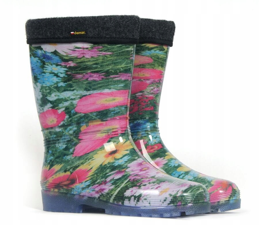 Demar holínky s vyj.zateplením Rainny Lux Print E louka vel. 39-40