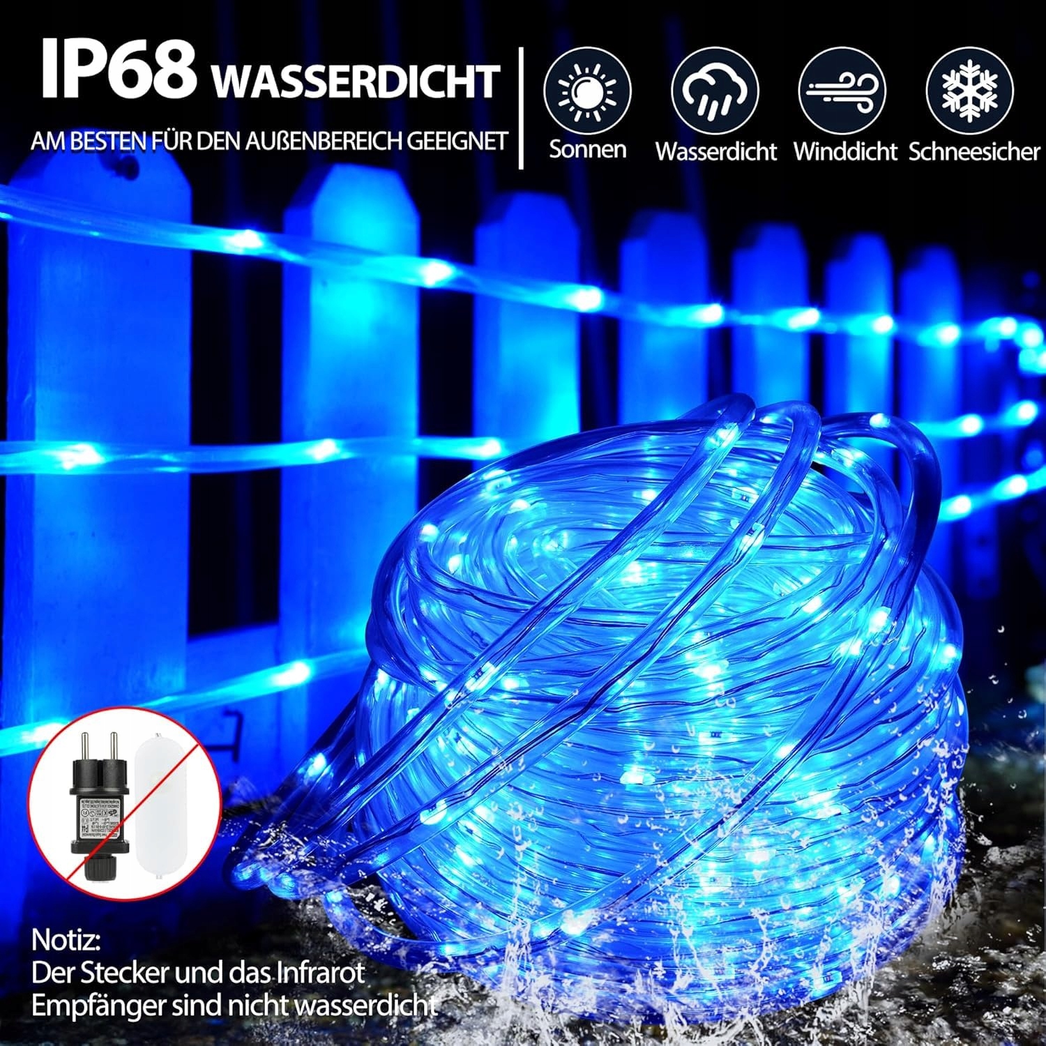 STARRYEVER 15M LED ŚWIATŁA ZEWNĘTRZNE IP68 25 KOLORÓW PILOT — miniatura 3