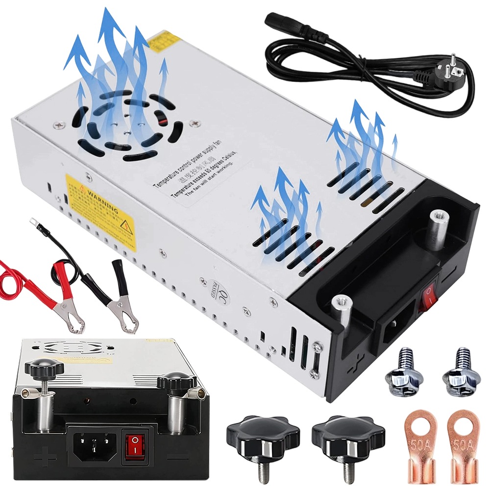50A 600W hliníkový impulsní napájecí zdroj 12V pro rádio a osvětlení