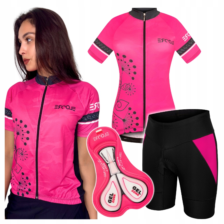 Cyklistický set Dámská cyklistická kombinéza vel S Tričko Kraťasy s Vycpávkou