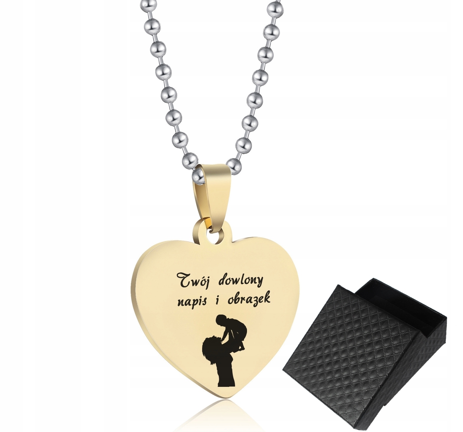 

Naszyjnik Serce z Twoim Grawerem stal 316L