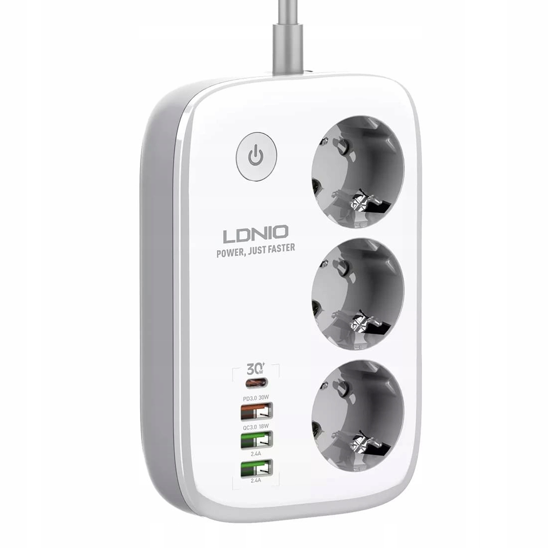 Zásuvková Lišta Nabíječka 30W Usb-c Wi-fi Prodlužovací Rozdělovač