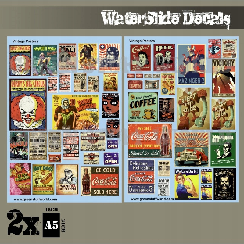 Decal Sheets Vintage Posters kalkomanie