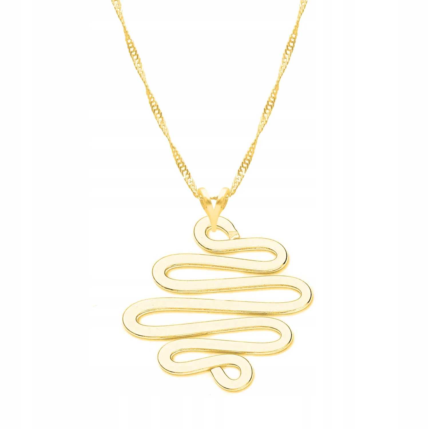 Náhrdelník Zlatý 925 Had Zmije Vlny Přívěsek s Hadem Vlnitá Plechovka