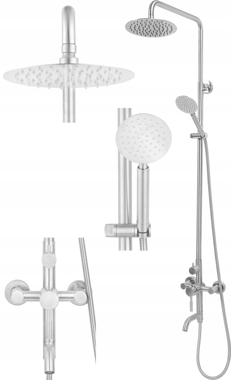 Sprchová súprava s dažďovou sprchou Batéria Inox Sprchová stenová súprava