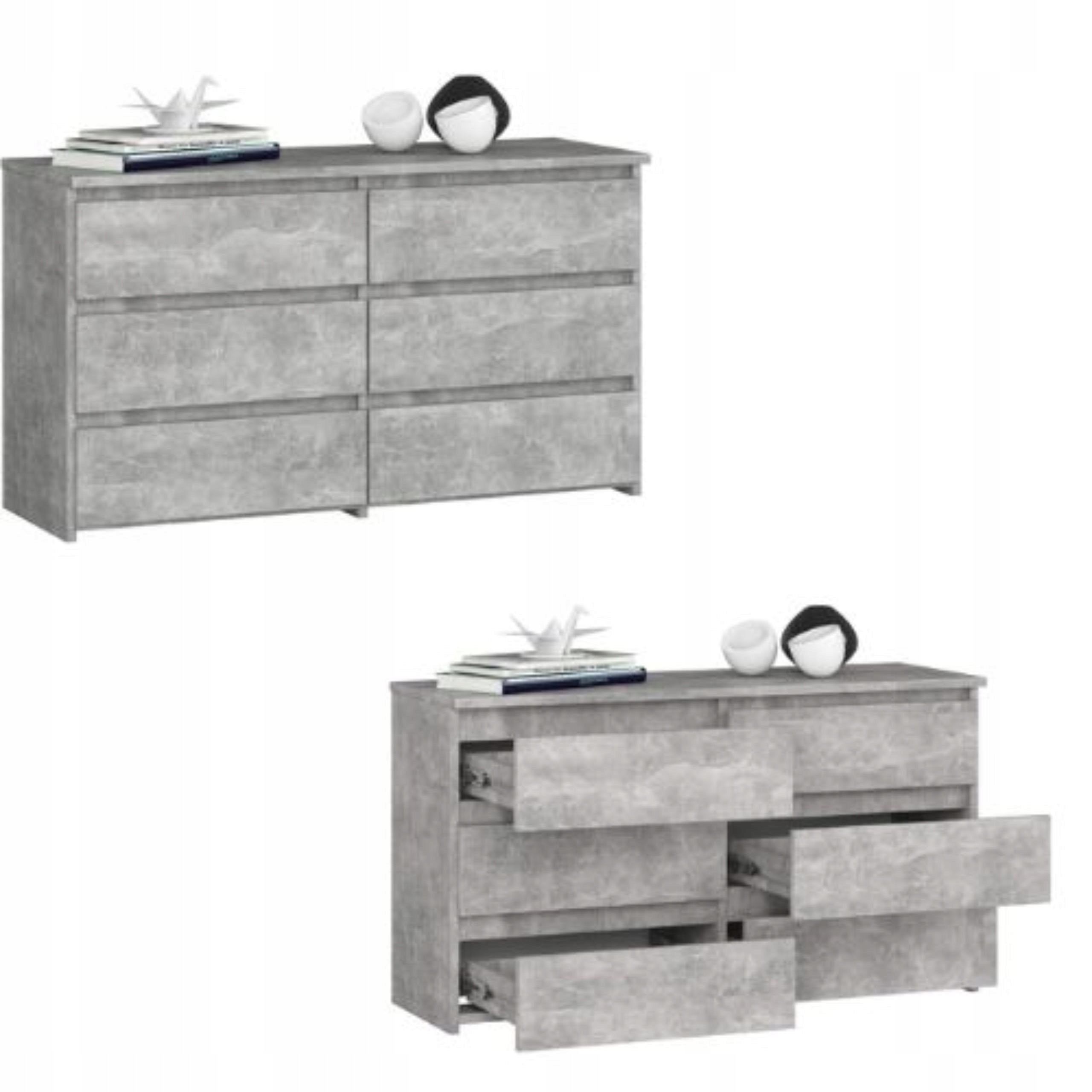 Komoda, skrinka CL100 6 zásuviek, betón Akd