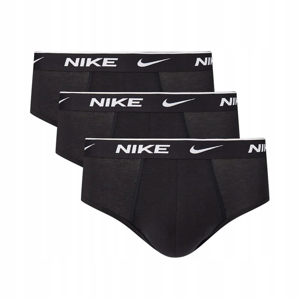 Majtki Slipy Męskie Nike Everyday Cotton Stretch Brief 3 pary Czarne L