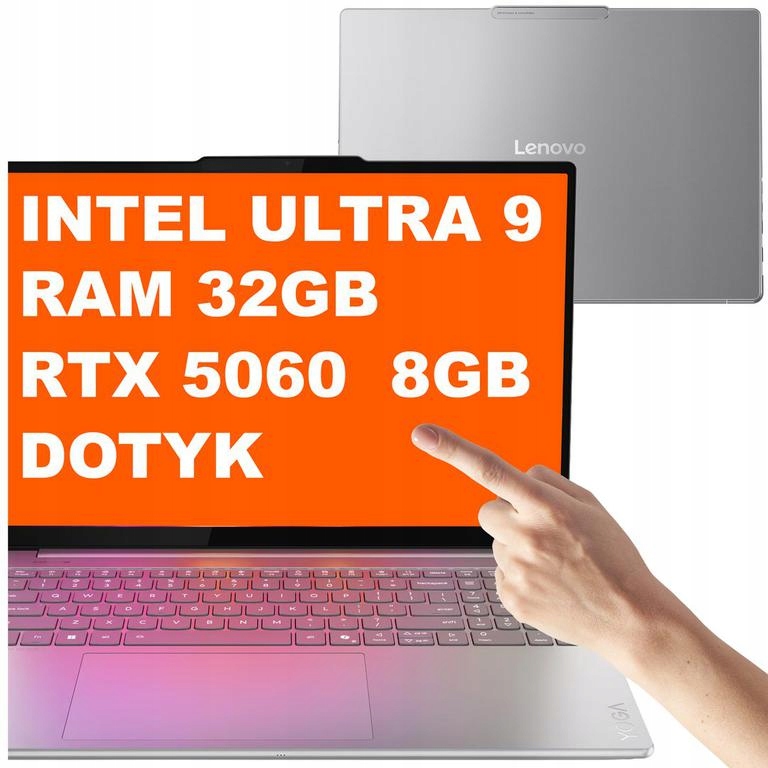 Notebook Lenovo Yoga Pro 9 16IAH Ultra 9 32GB 1TB Rtx 5060 3.2k Dotyk Win 11