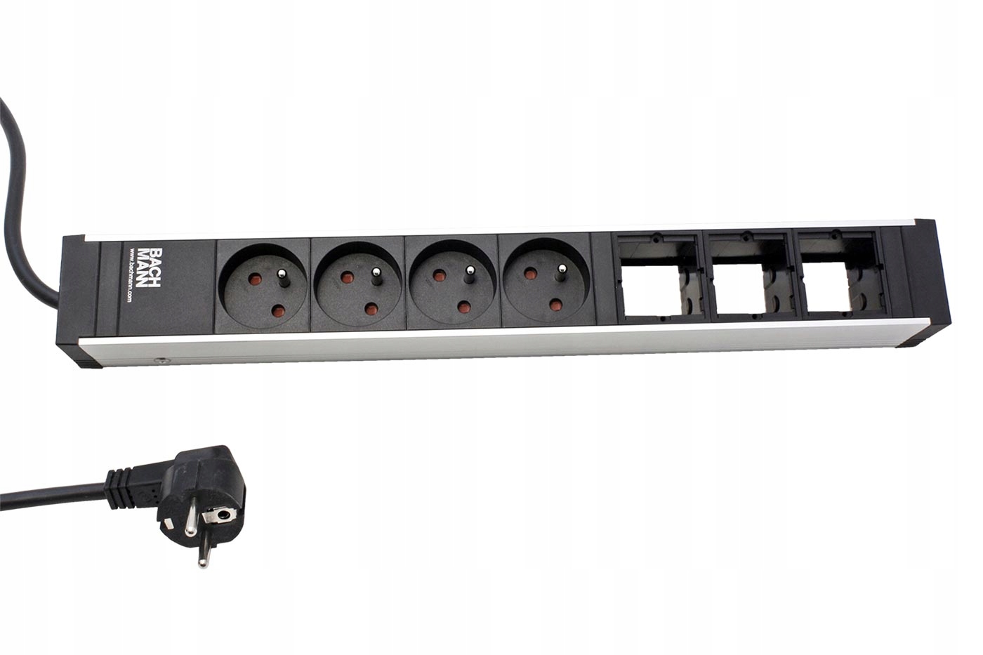 Bachmann Systém Universal, 4x zásuvka Cz, 3x volné, černý (922.082)