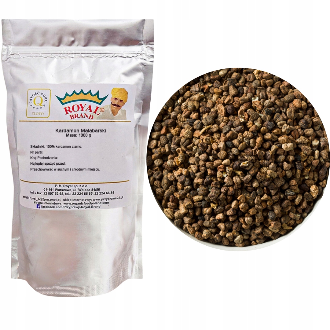 Malabarský kardamom Loupané zrno 1 kg