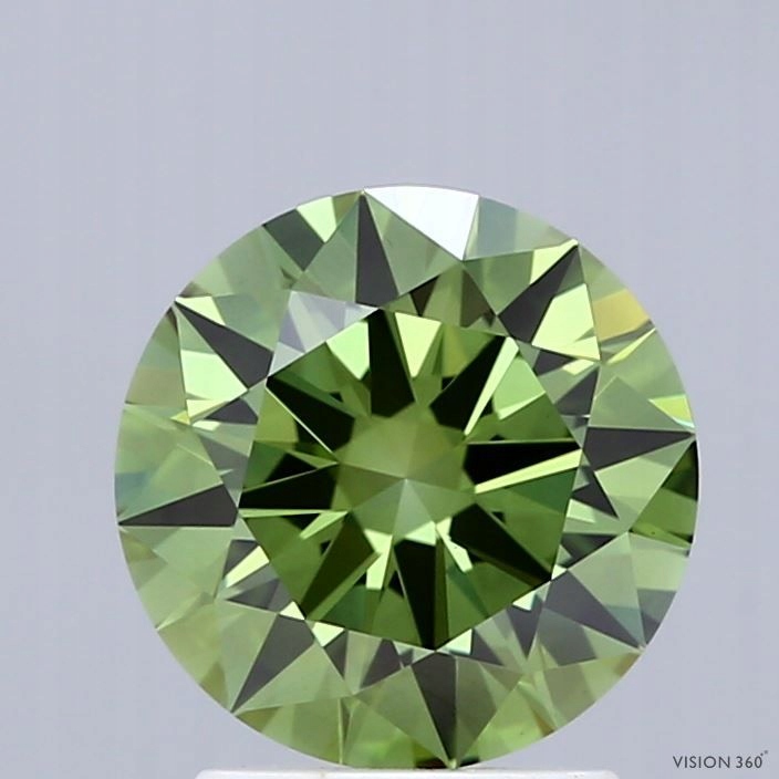 Diament laboratoryjny kolorowy 2.05ct ROUND Fancy Vivid Green VS1 (IGI)