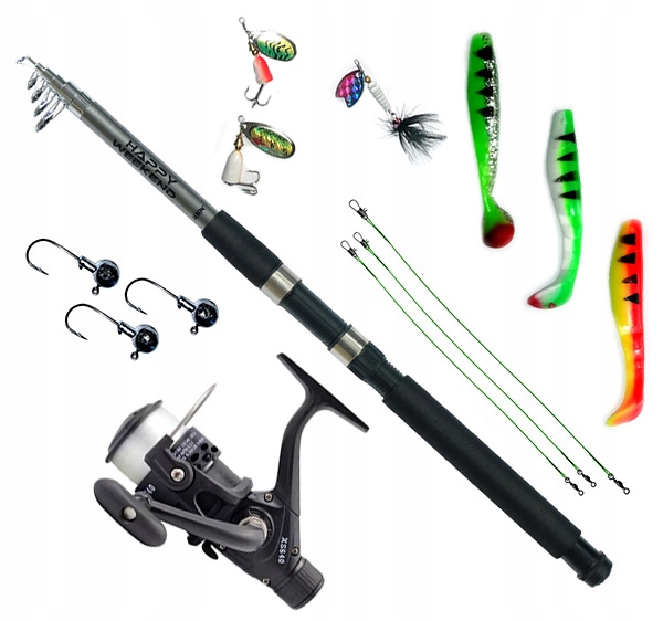 Rybářský set Spinning Rybářský prut Jaxon 2,4 Hw naviják s navinutou strunou