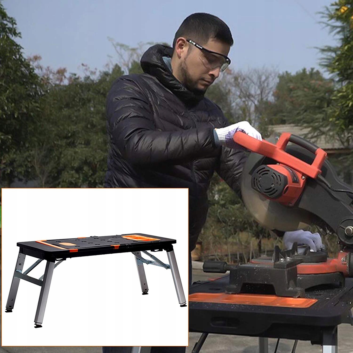 STÓŁ WARSZTATOWY SKŁADANY ROBOCZY WÓZEK TRANSPORTOWY PODEST STOJAK 7W1 Wysokość produktu 78 cm