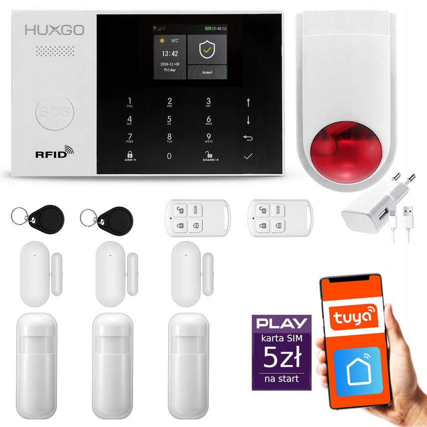 Bezdrátový Gsm alarm 4G WiFi – sada alarmu Huxgo HXA005 R3D3BS