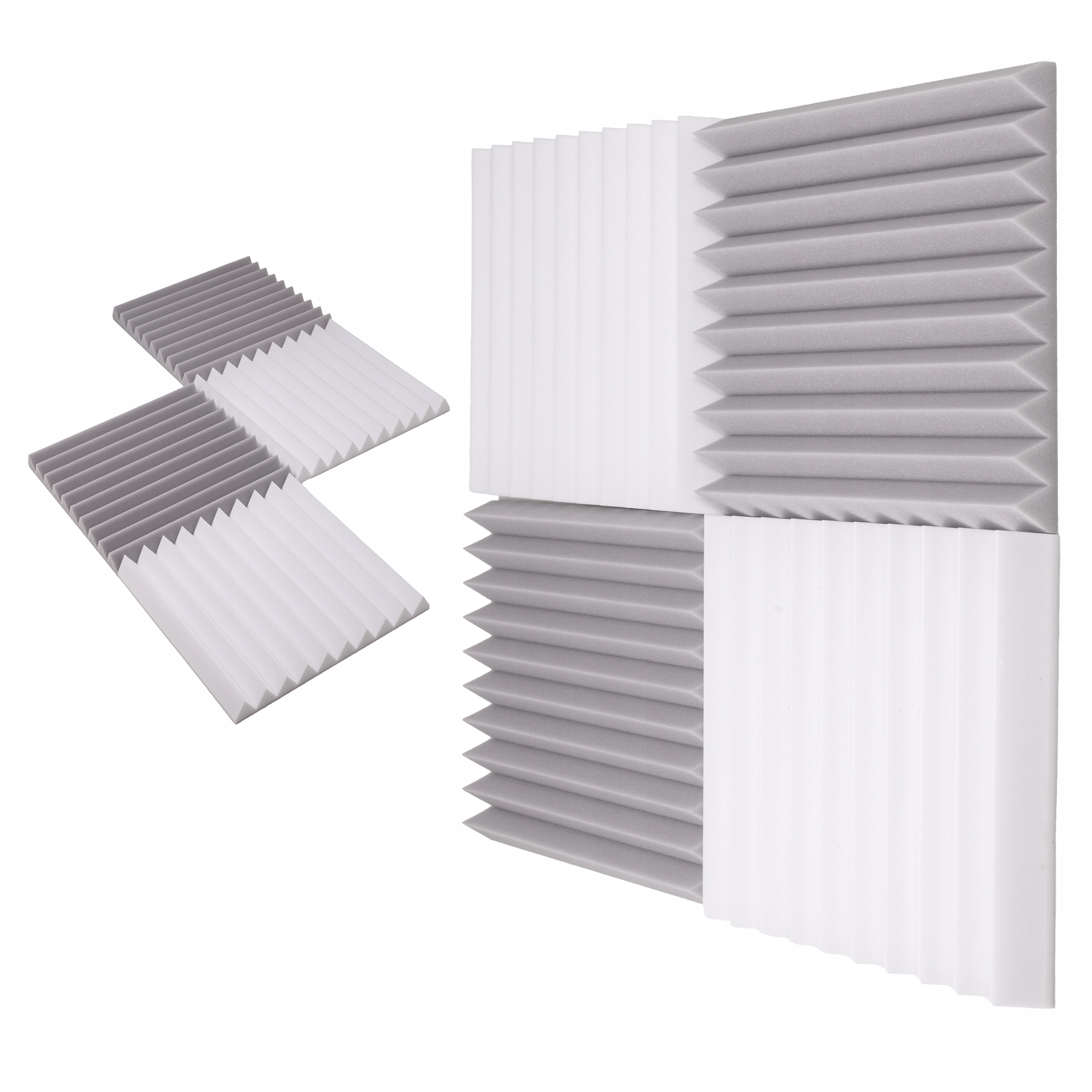 Bitmat pěnový kuželový panel Akustický Klín bílý a světle šedý Kaseton 1m2