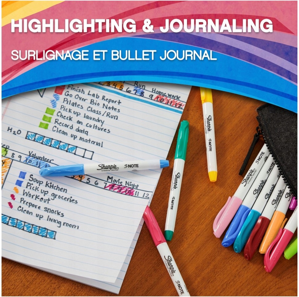 MARKERY SHARPIE S-NOTE 20 KOLORÓW + GRATIS Marka Sharpie