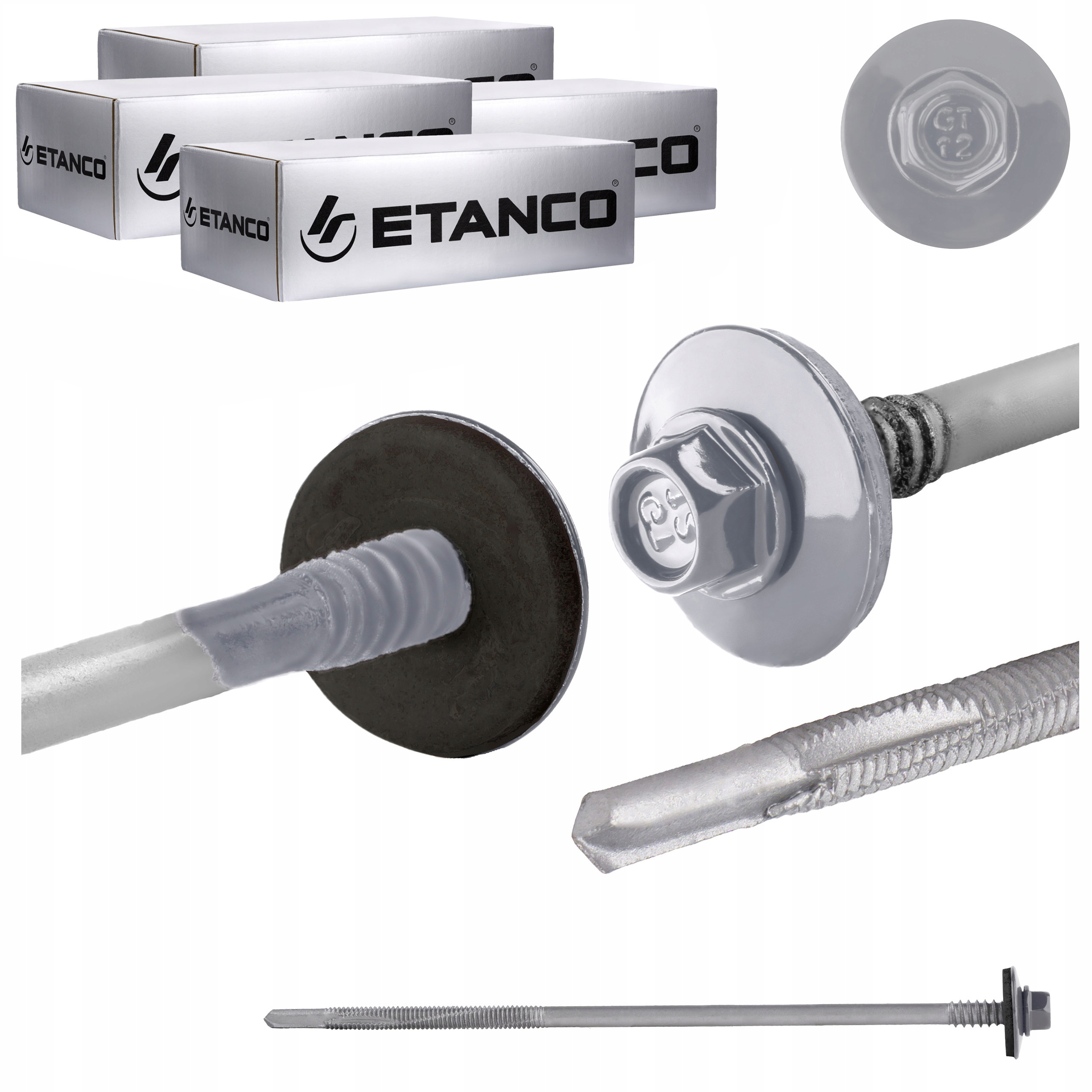 Šrouby do sendvičové desky 230 mm Ral 9010 400 ks pro kov Etanco GTR12