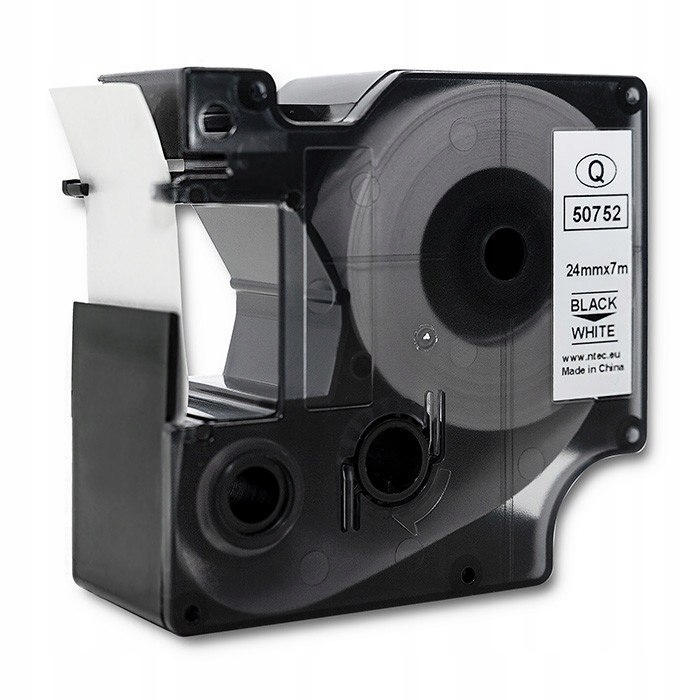 Taśma DYMO D1 Qoltec 53713, 53718, 24mm x 7m, Biała/Czarny - Profesjonalna Kolor biały