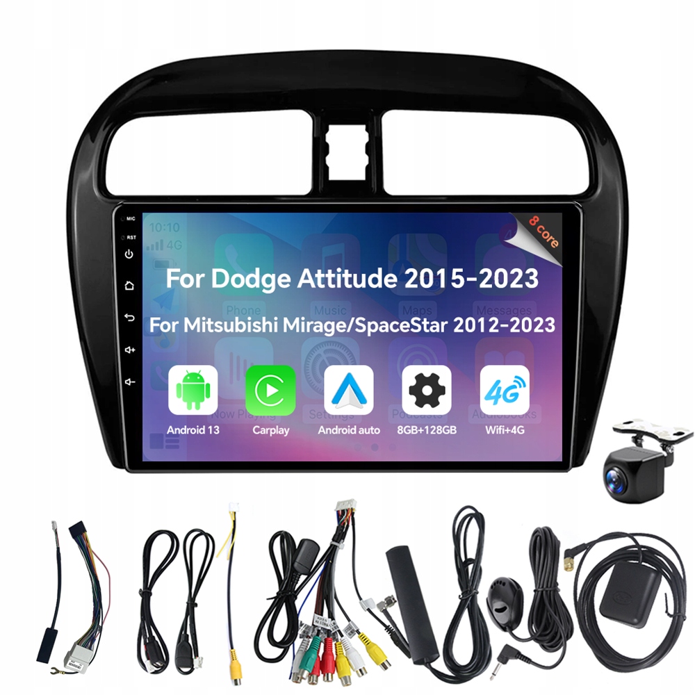 Eunavi 2Din Android 13 Autorádio pro Mitsubishi Mirage Spacestar 2012-2018