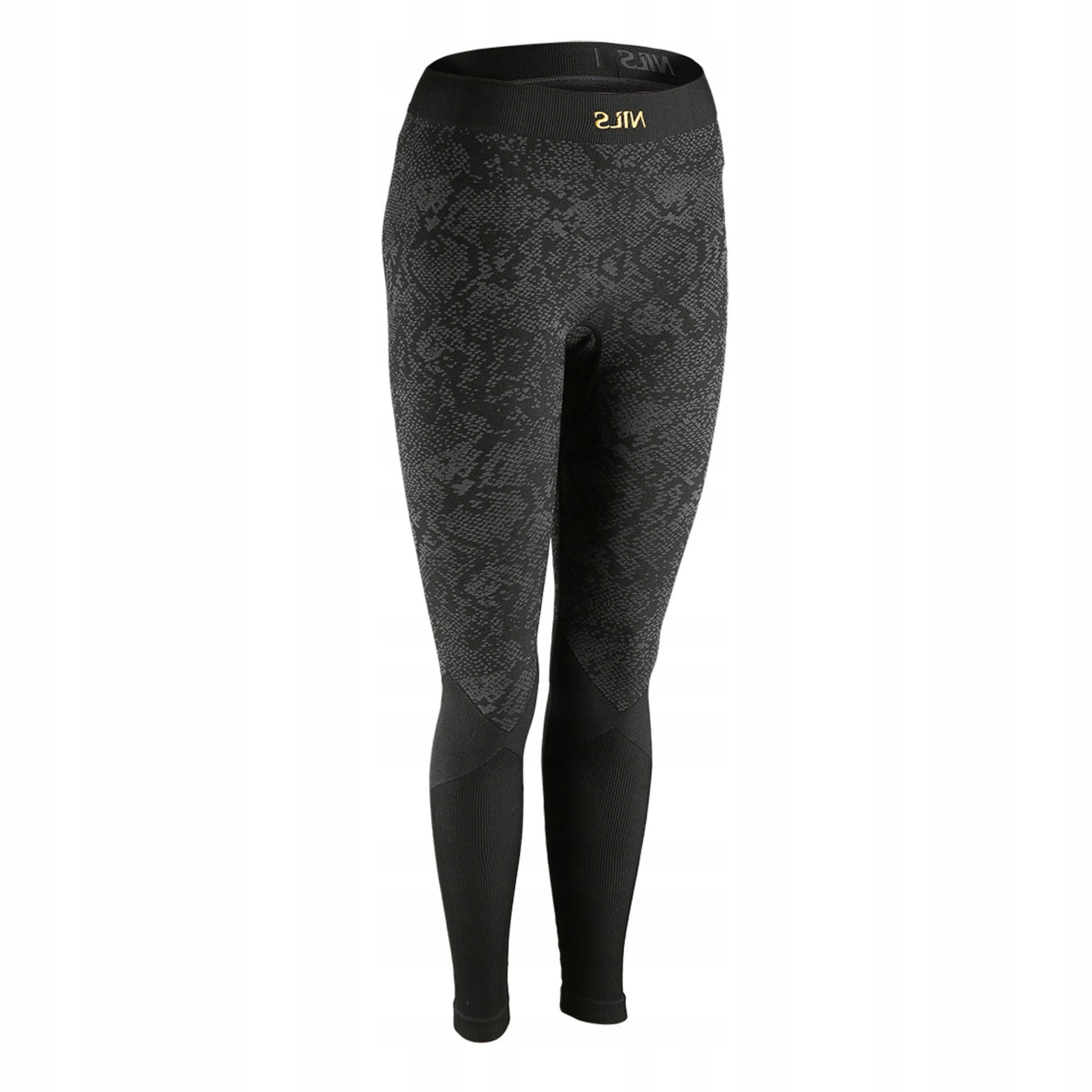 Spodnie legginsy zimowe na zimę termoaktywne termiczne damskie L/XL czarne