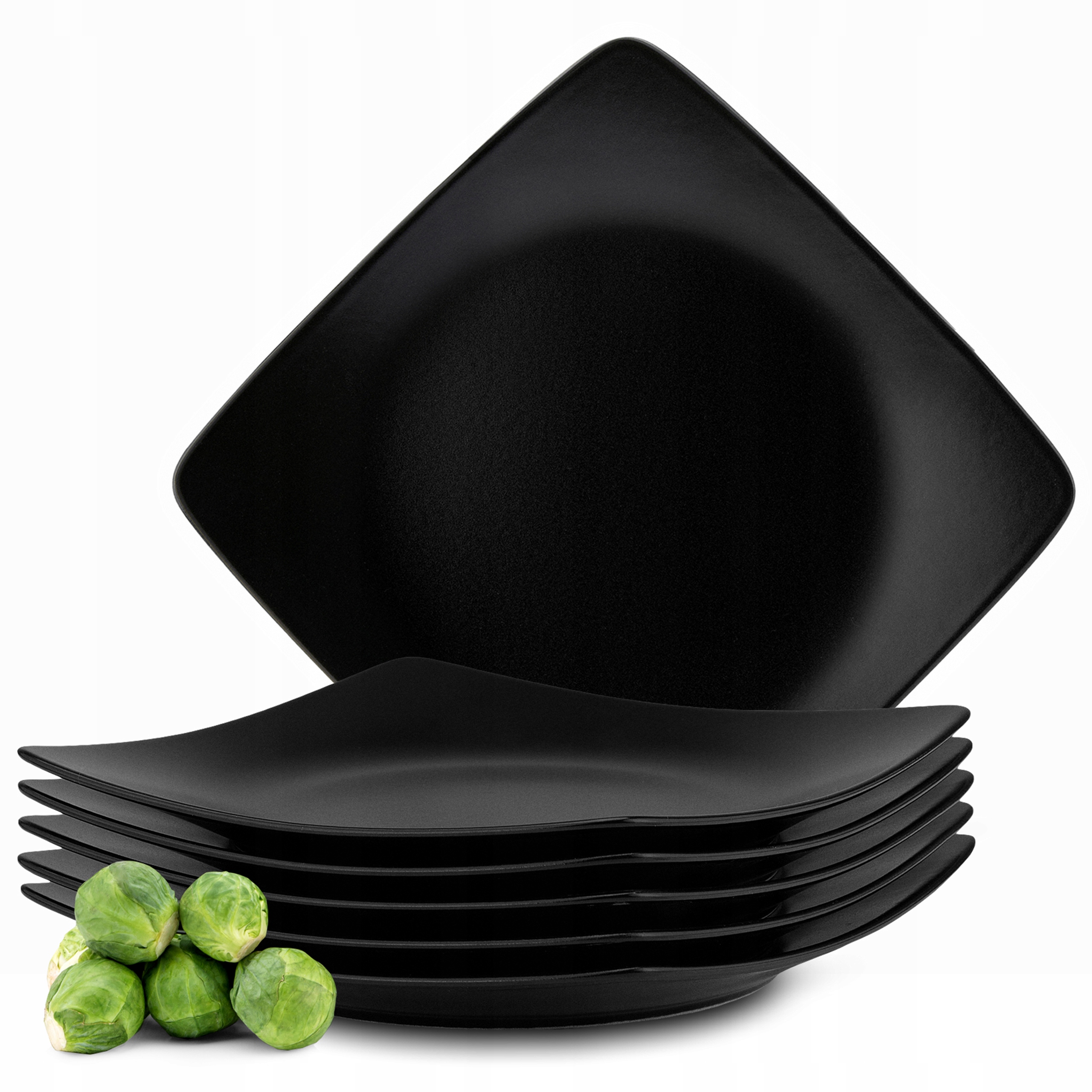 

Zestaw talerzy obiadowych Epiri Czarny Mat Kwadrat