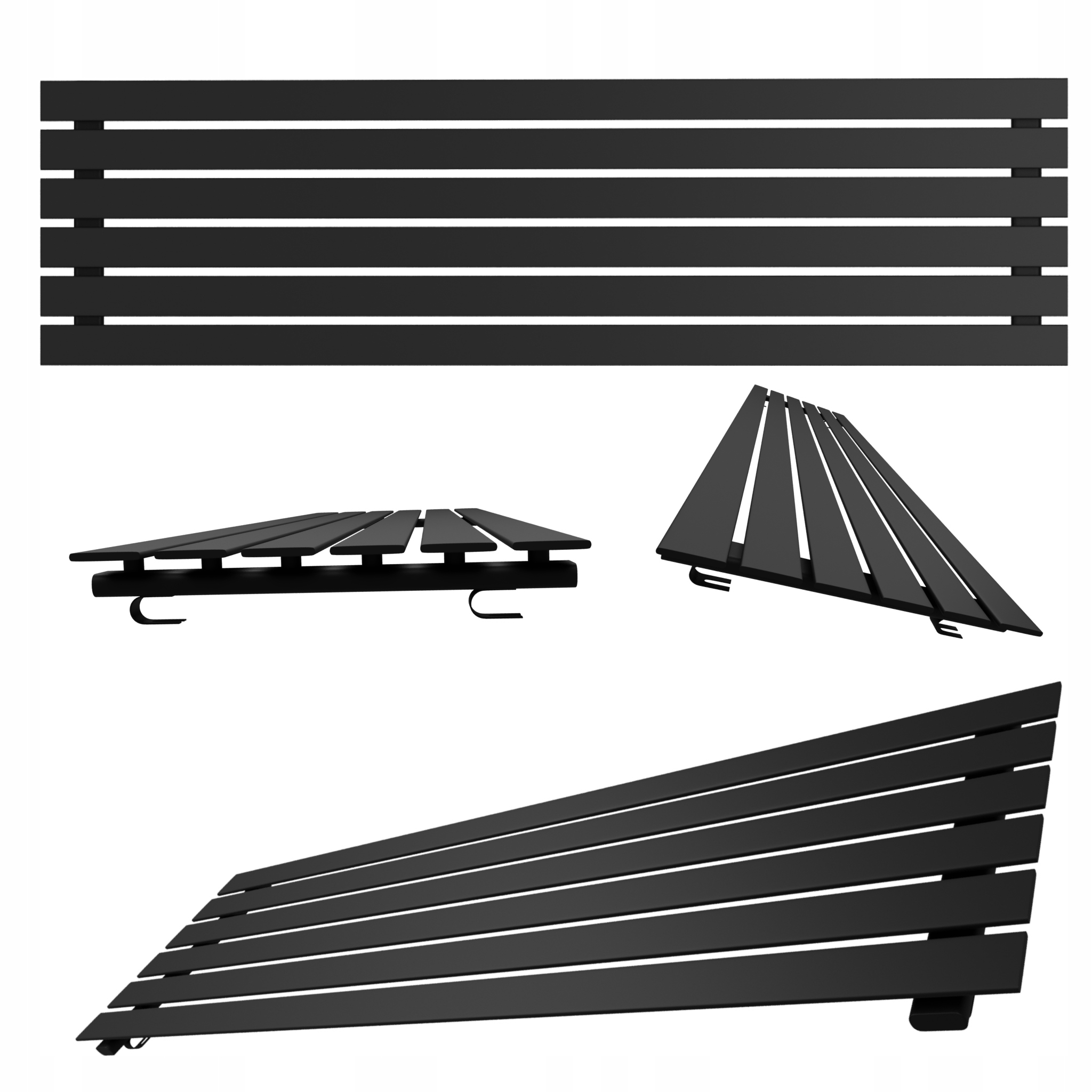 Horizontální pokojový radiátor Belloslim 45x140 černý