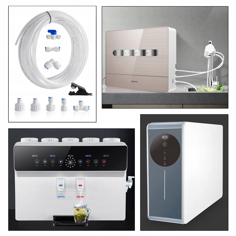 Uniwersalny Zestaw Wąż Wodny 15M Łącznikiem 1/4" Do Systemów Filtracji Wody Kolor dominujący biały