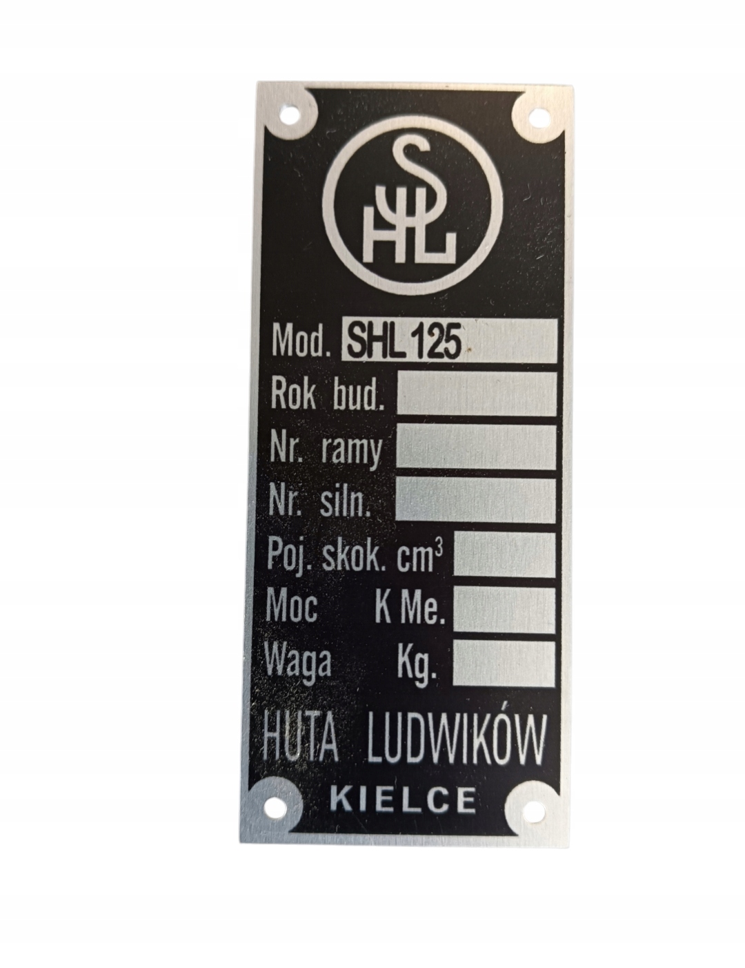 Tabliczka znamionowa Shl 125 M04