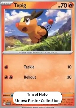 Oryginalna Karta Pokemon Tepig (wht 011) Tinsel Holo