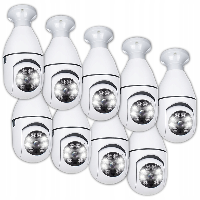 9X Otočná Kamera 360 Wifi Zoom E27 Led Noční Režim Elektronická Chůvička