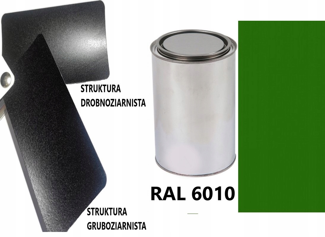 STRUKTURA GRUBOZIARNISTA RAL 6010 MAT 05-08 % DO PLASTIKU METALU AKRYL 1L