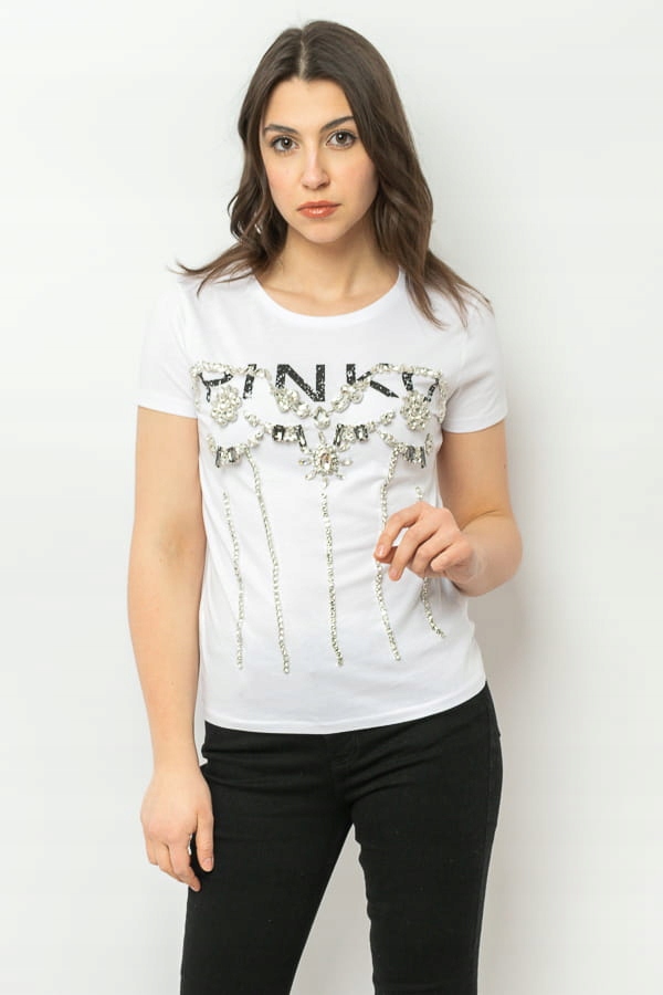 Dámské Tričko Pinko 1V114N A0D1 Bílé M