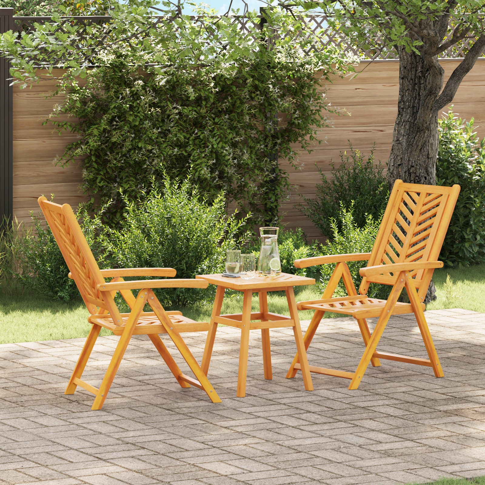 Zahradní bistro set 3 pcs Hnědá masivní akáciové dřevo Hnědá 3154120