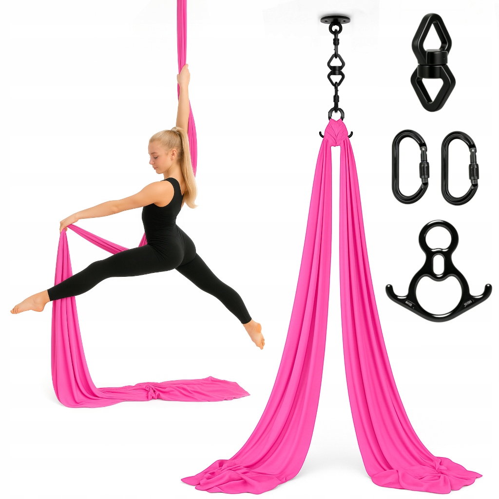 Szarfa akrobatyczna aerial silk 6 m Różowa