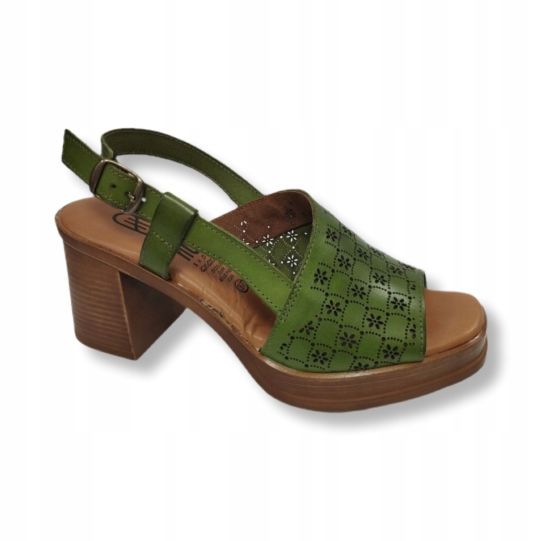 Hee Shoes dámské sandály 26544 pistácie laser podpatek vel. 37