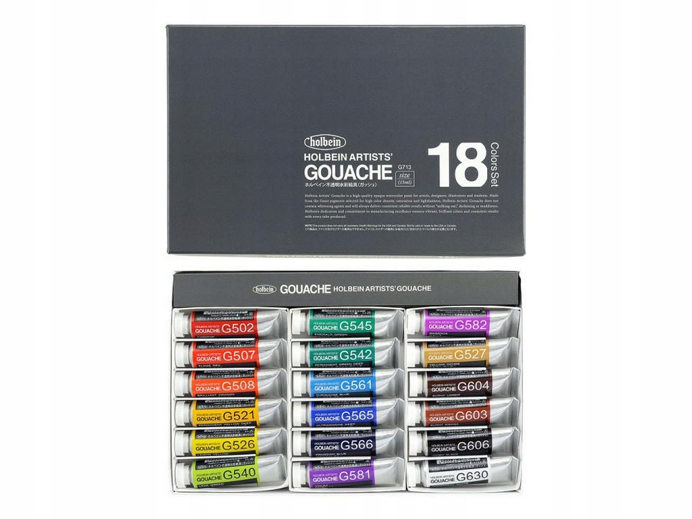 Sada barev Gouache Holbein Artist 18k 15ml G713