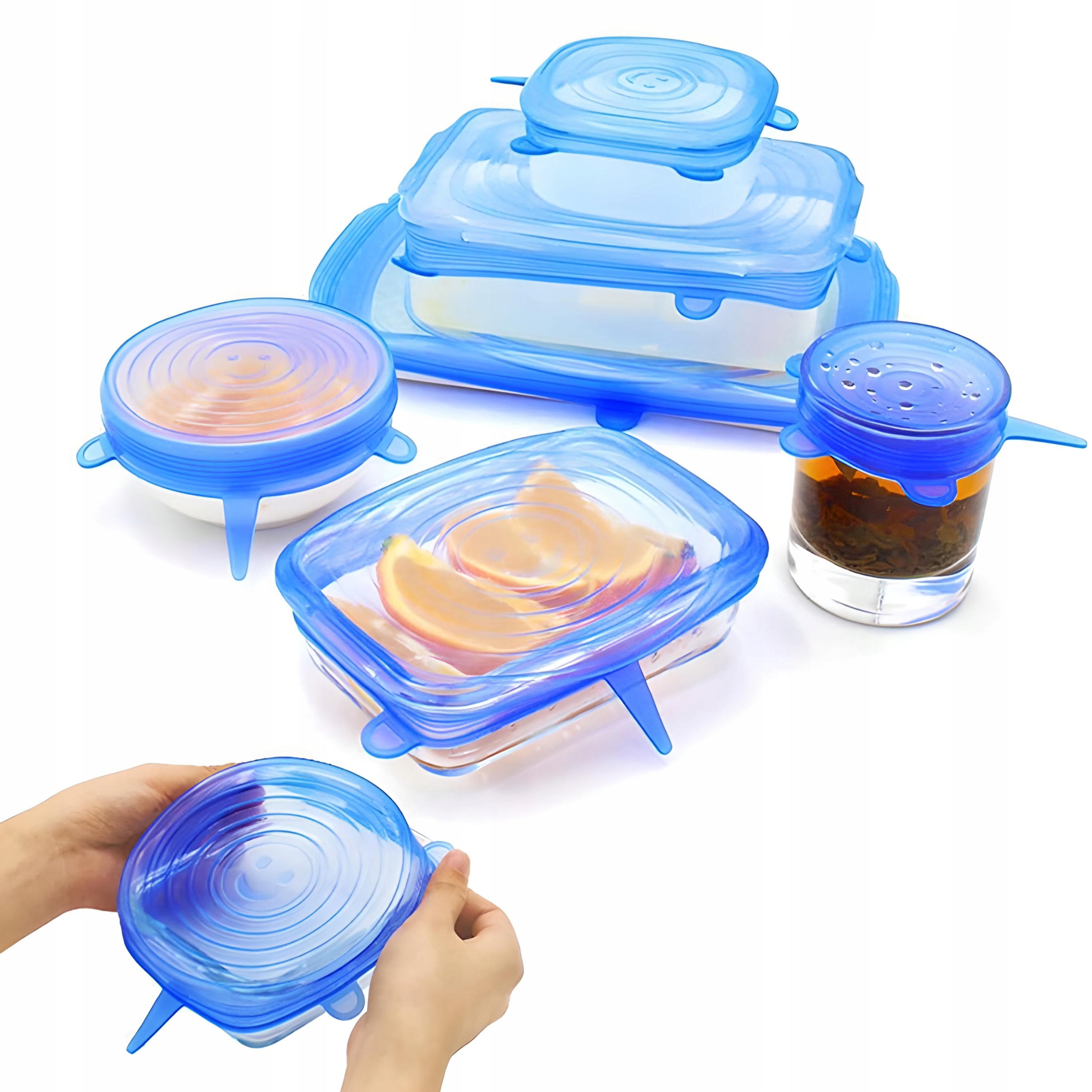 POKRYWKI SILIKONOWE UNIWERSALNE DO ŻYWNOŚCI 6SZT Marka Retoo