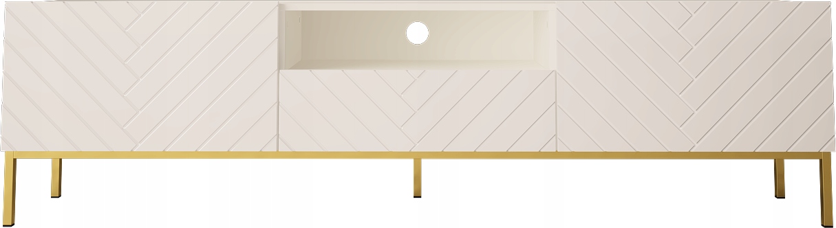 

Szafka Rtv Gala 01 190x37cm biały połysk Meg