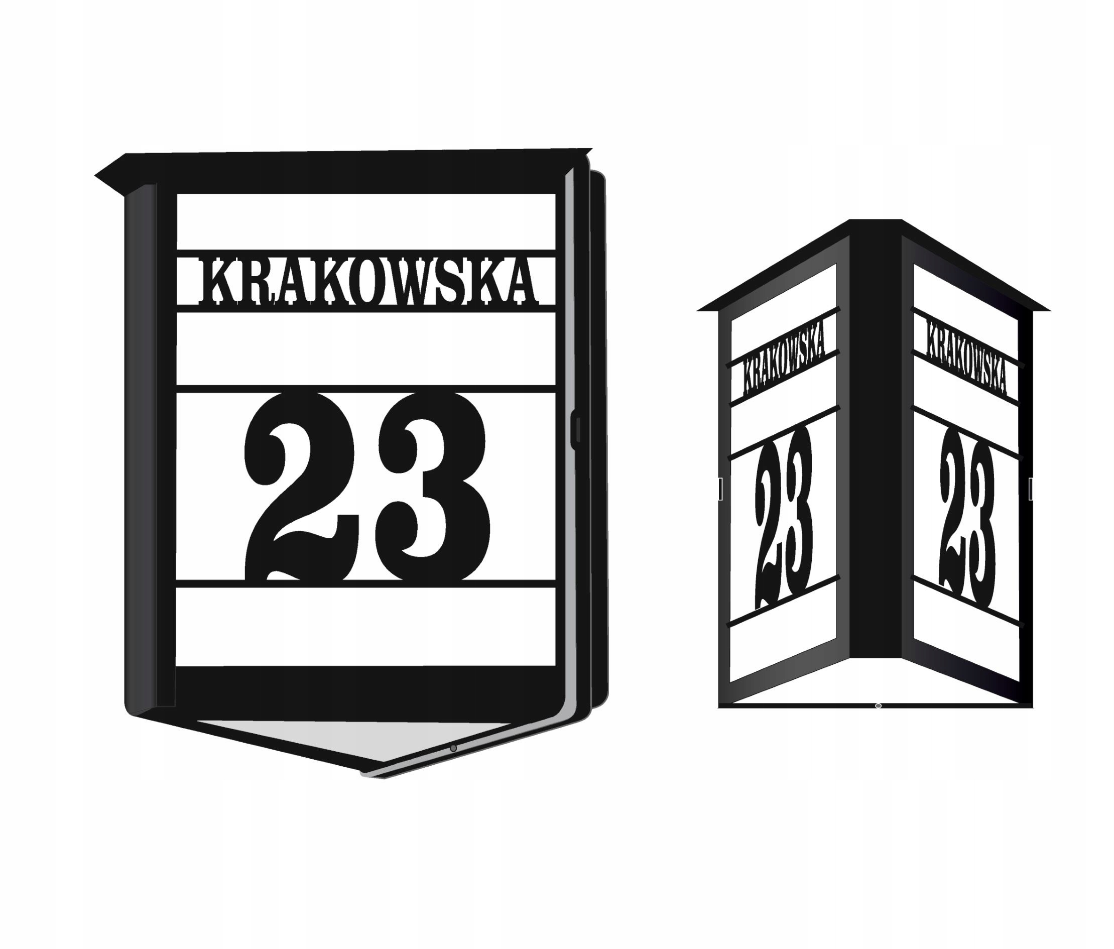 KINKIET PLAFON LATARENKA NUMER DOMU, WYMIENNY LED