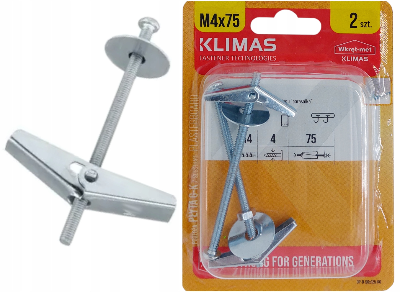 Kotwy sprężynowe parasolka M 4x75 2 sztuki