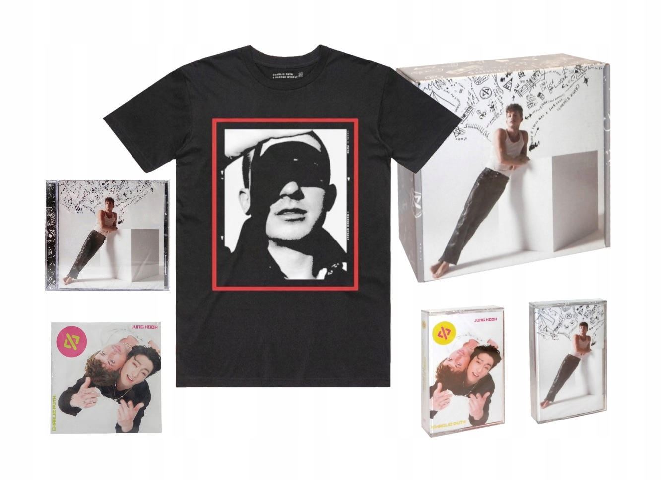 Charlie Puth Sada V Krabičce Tričko 2 CD 2 Magnetofonové Kazety