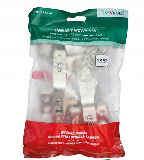 

Zawias kątowy 135* Sevroll (2szt-kpl)