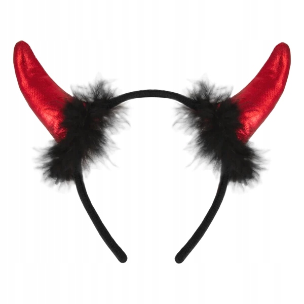 Opaska na Wieczór Panieński Diablica Rogi Diablicy Czerwone z futerkiem x1