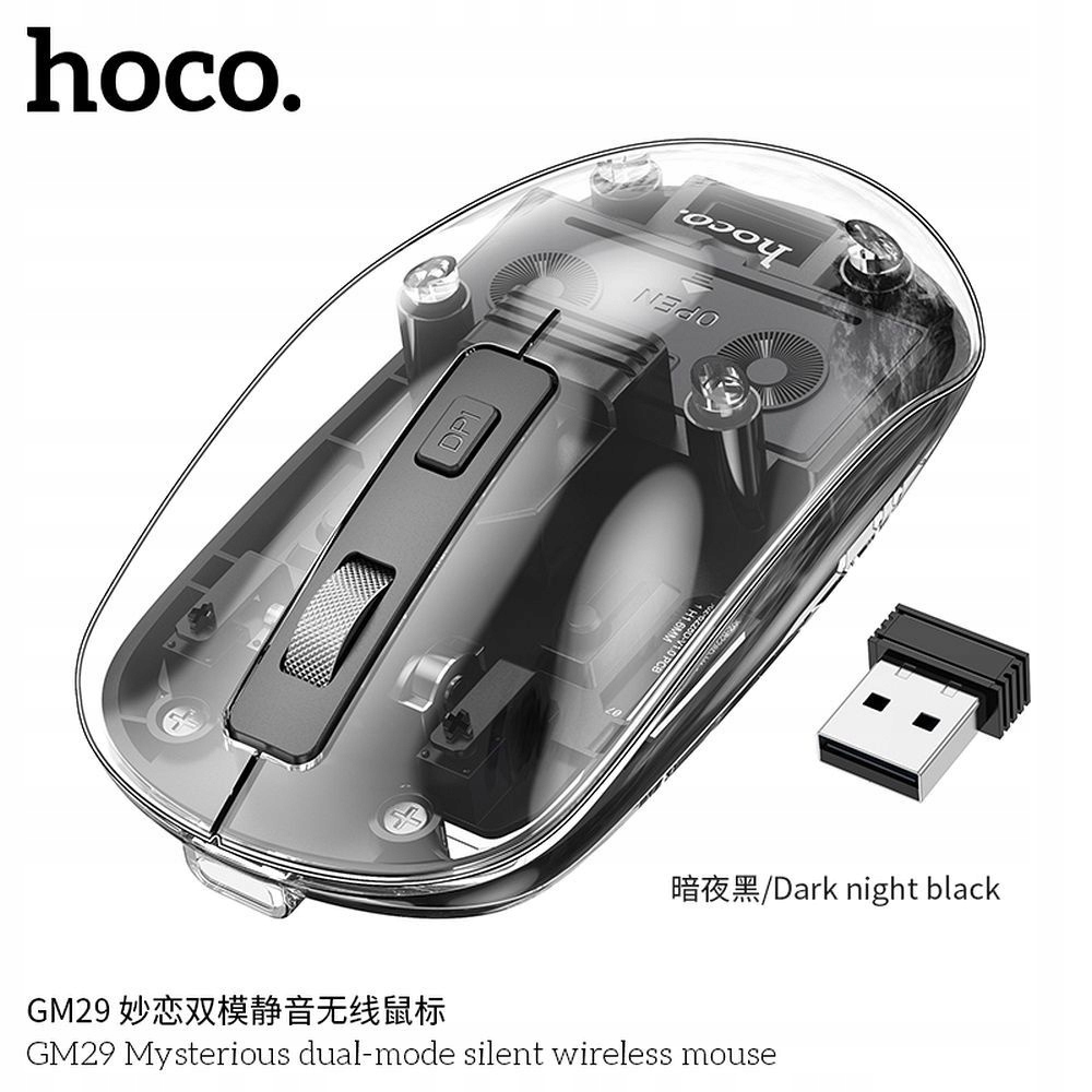 Hoco myš počítačová myš 2,4 GHz Bluetootch 1600 dpi GM29 černá