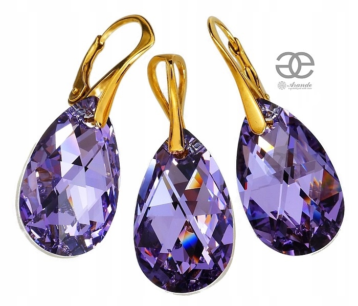 Krystaly Komplet Violet Zlaté Stříbro