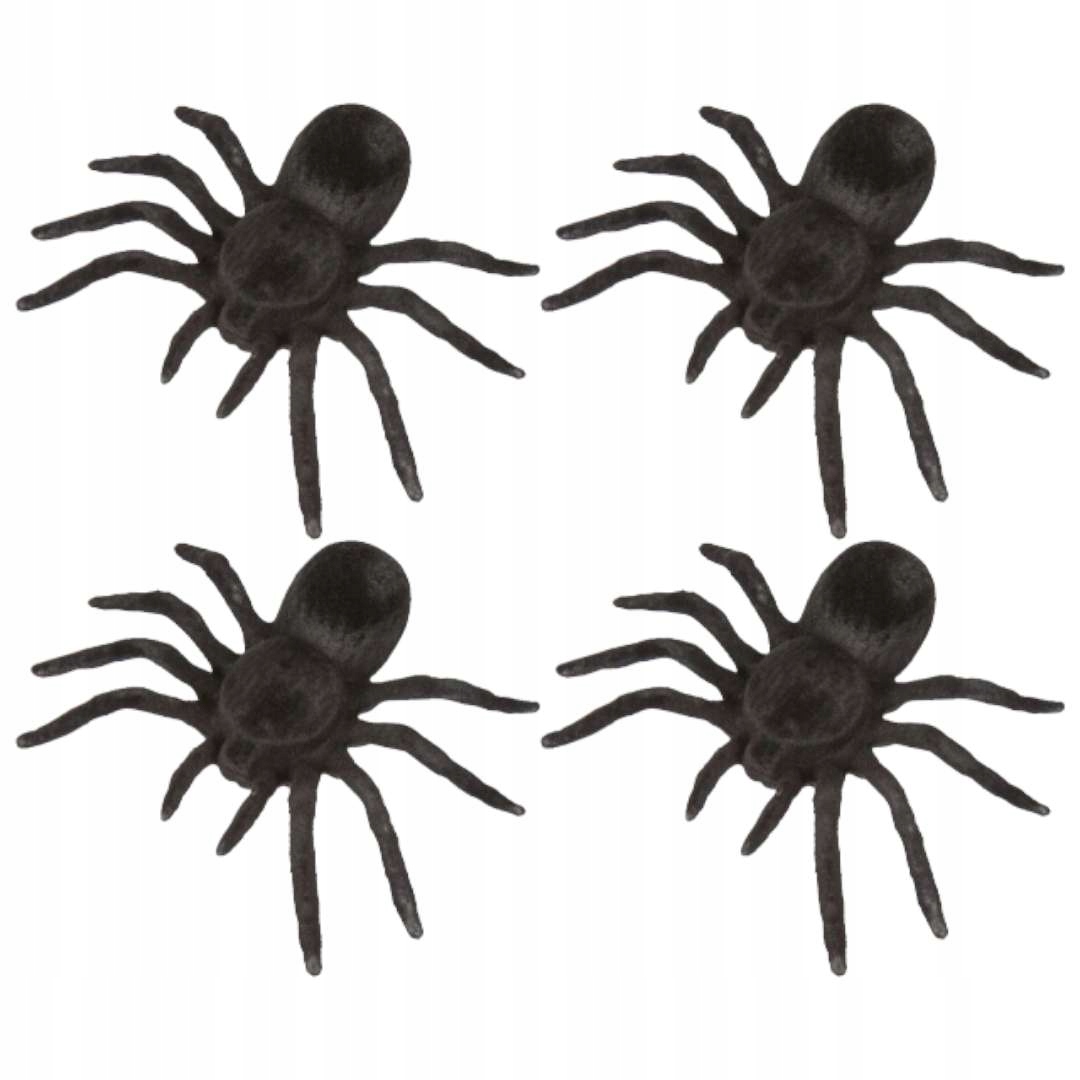 

4 sztuczne Pająki giganty XXL na Halloween 10 cm