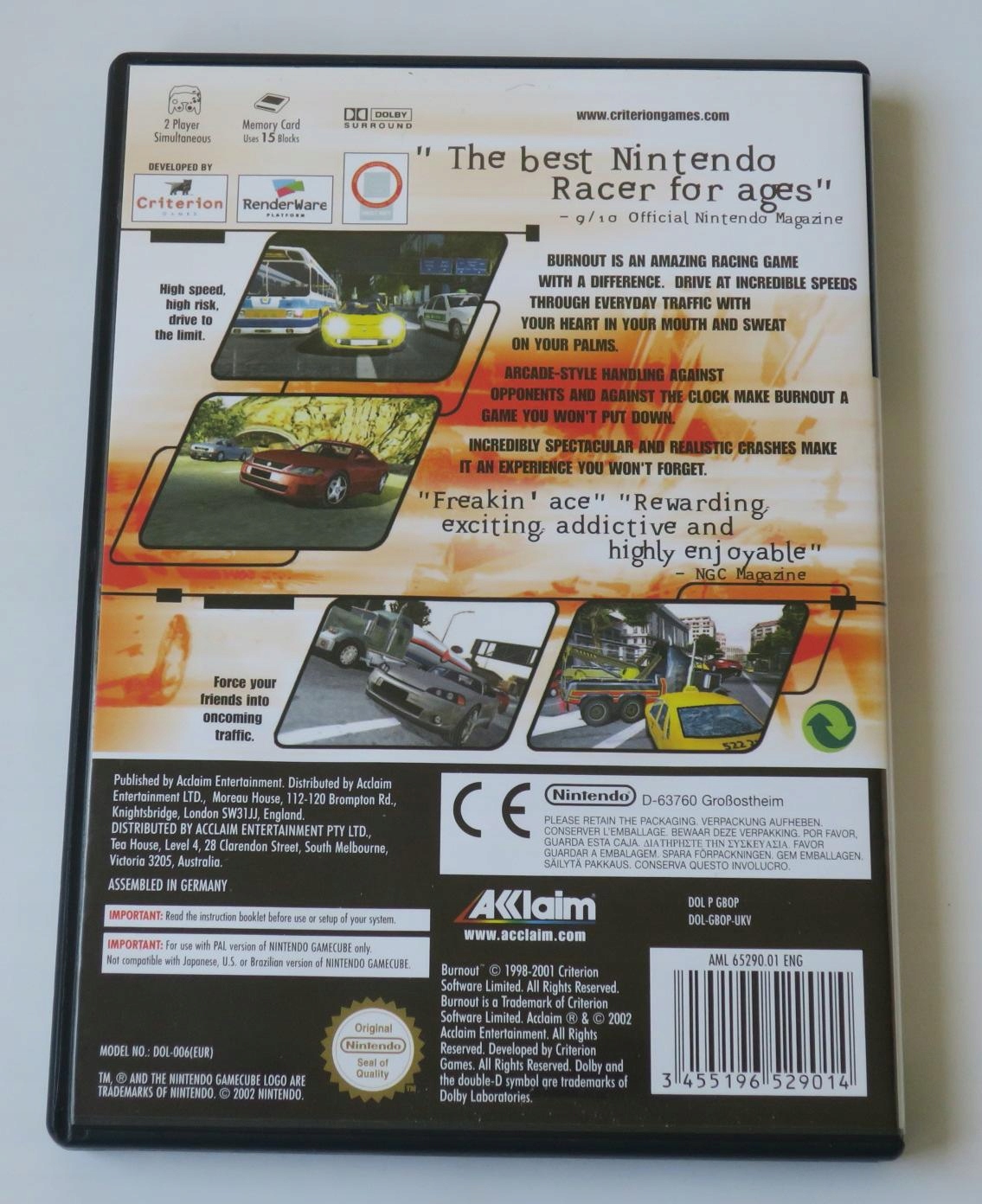 NGC BURNOUT NINTENDO GAMECUBE Tytuł Burnout